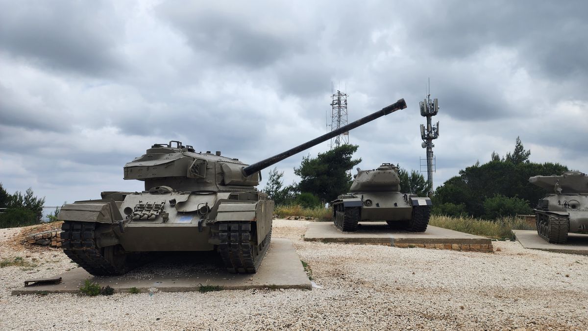 Military tanks at the Har Adar memorial site