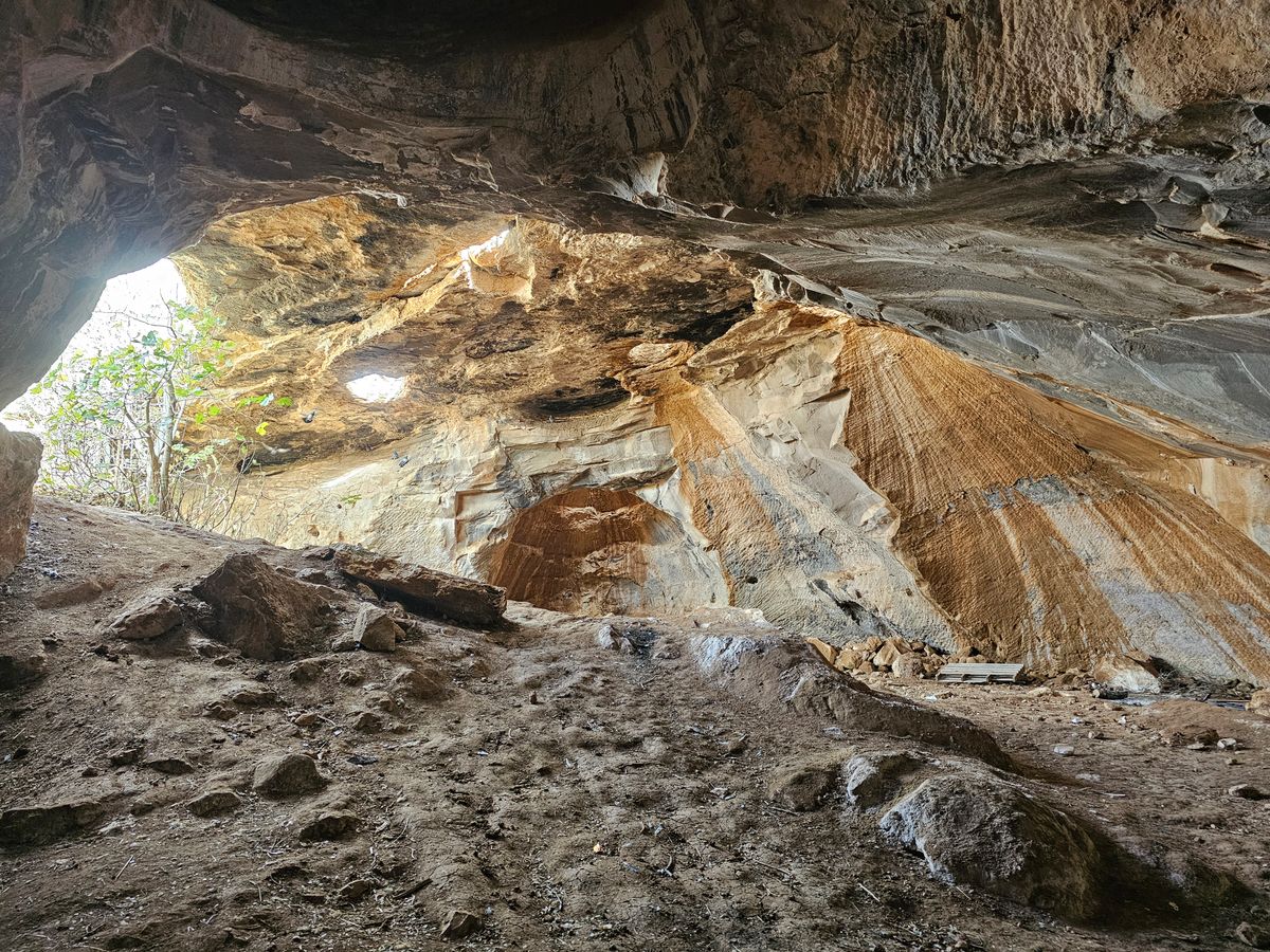 Inside a cave at Adulam Park where David hid from King Saul