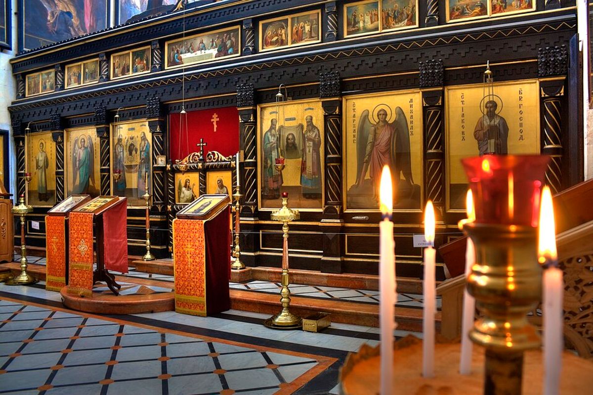 Alexander Nevsky Church near the Church of the Holy Sepulchre in Jerusalem