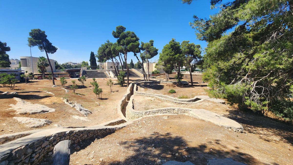 Preserved trenches at Ammunition Hill in Jerusalem