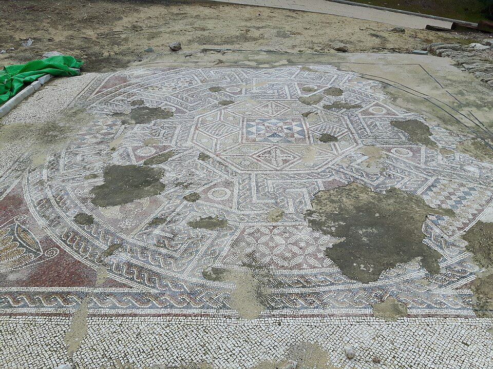 Beautiful ancient mosaic at Ashkelon National Park