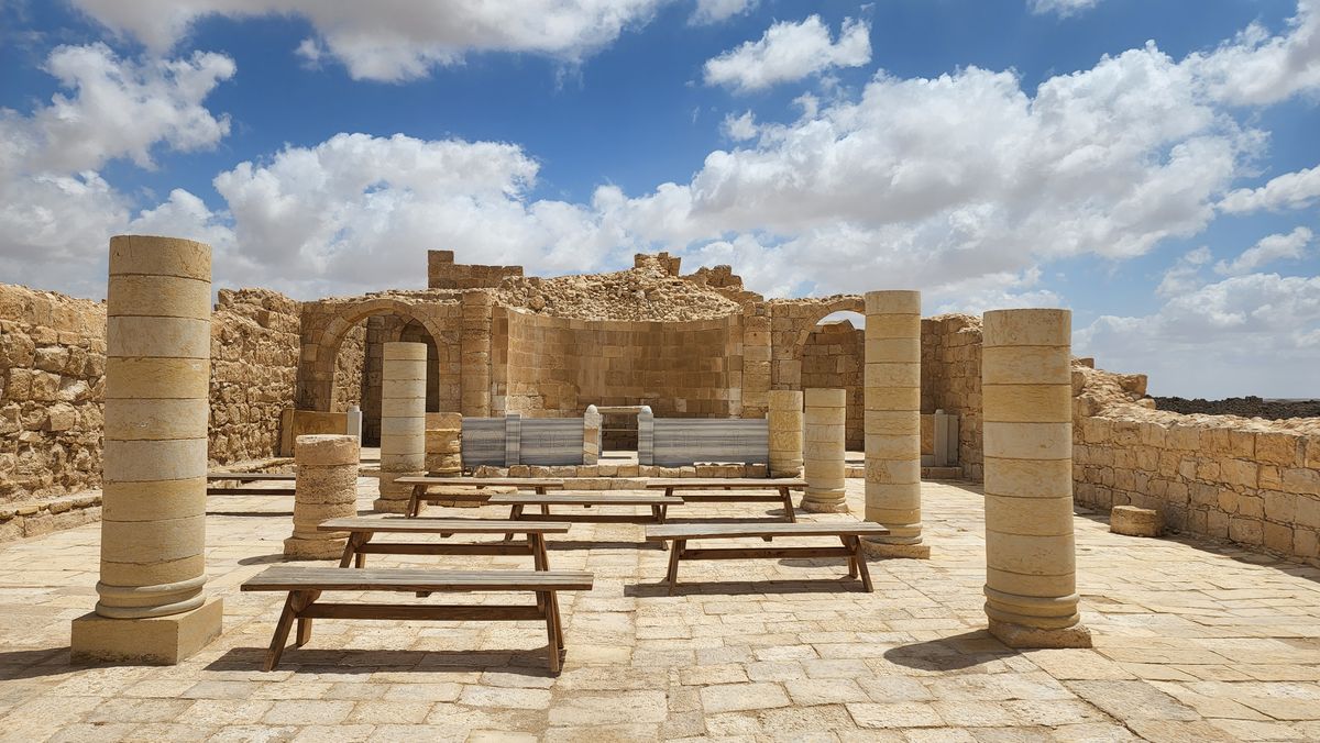 The Nabatean ruins of Avdat on its hilltop in the Negev