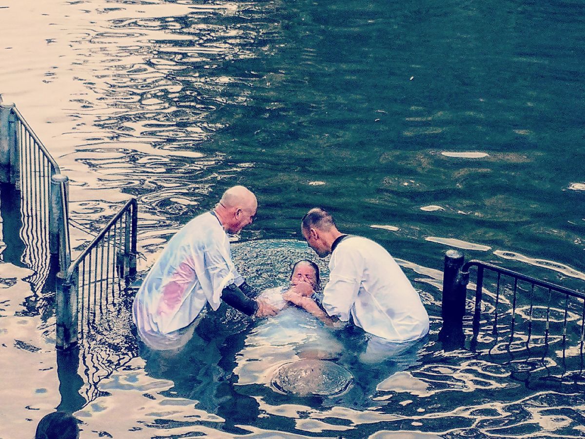Baptism at Yardenit, Jordan River, Israel