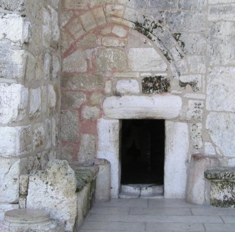 The Door of Humility, the low entrance to the Church of the Nativity in Bethlehem