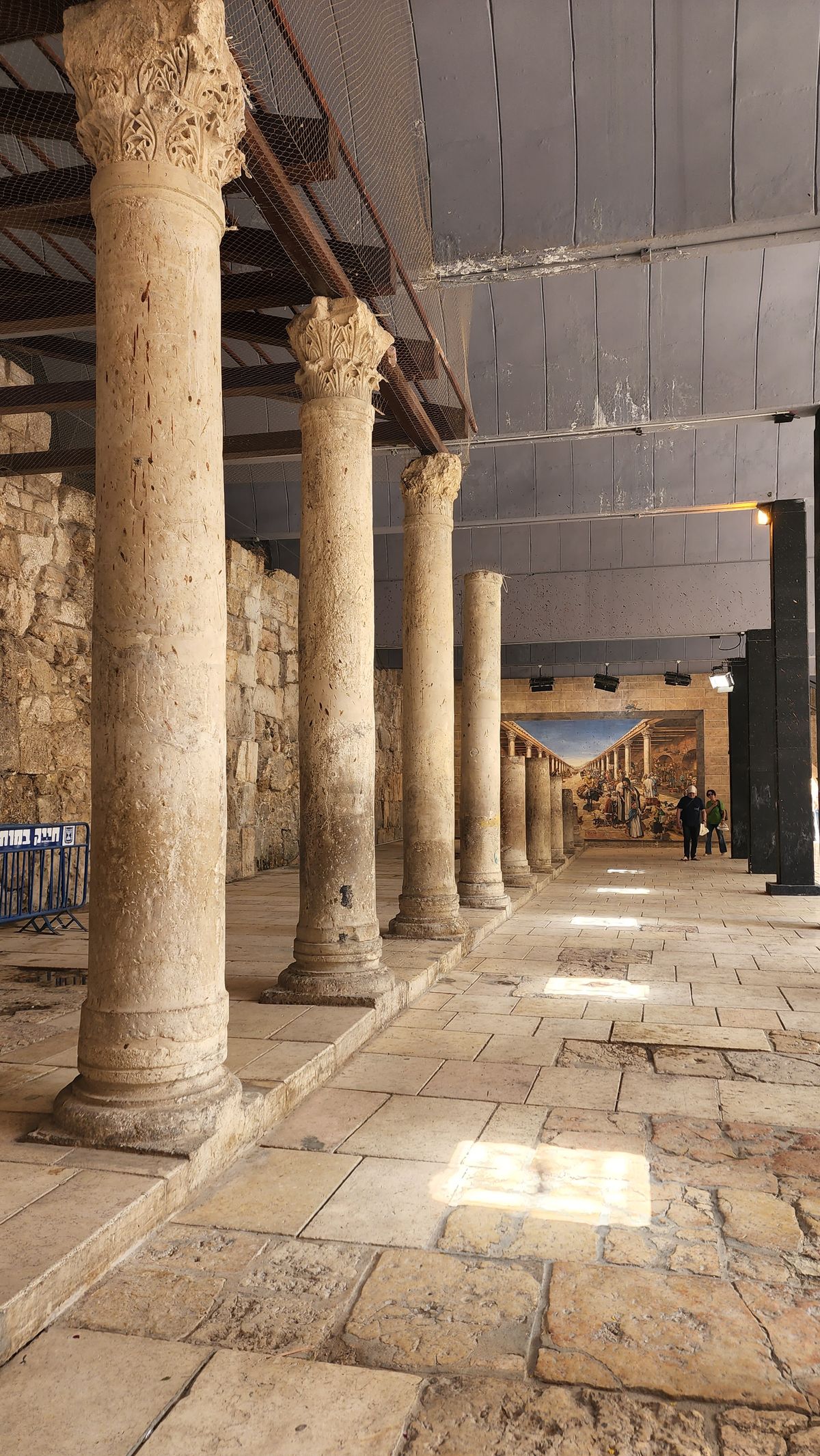 The restored Byzantine Cardo with original columns in the Jewish Quarter