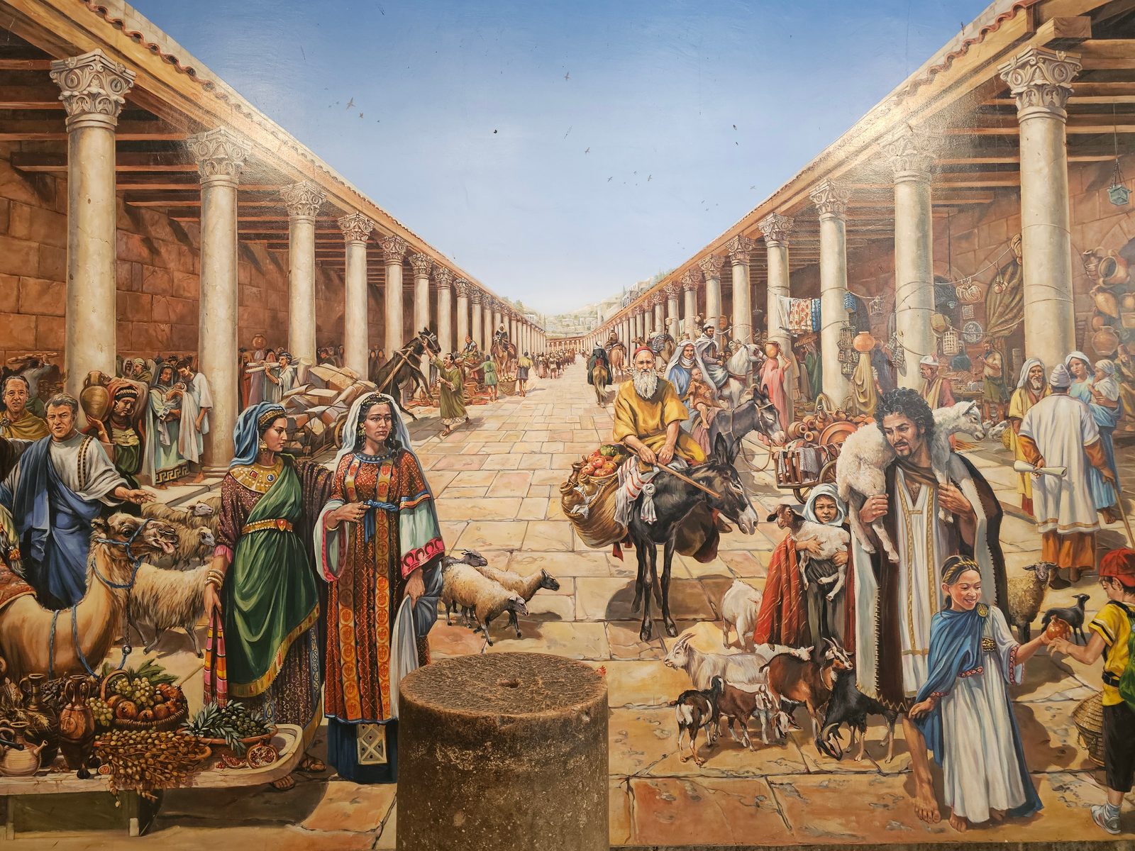 Painting of the ancient Cardo in Jerusalem