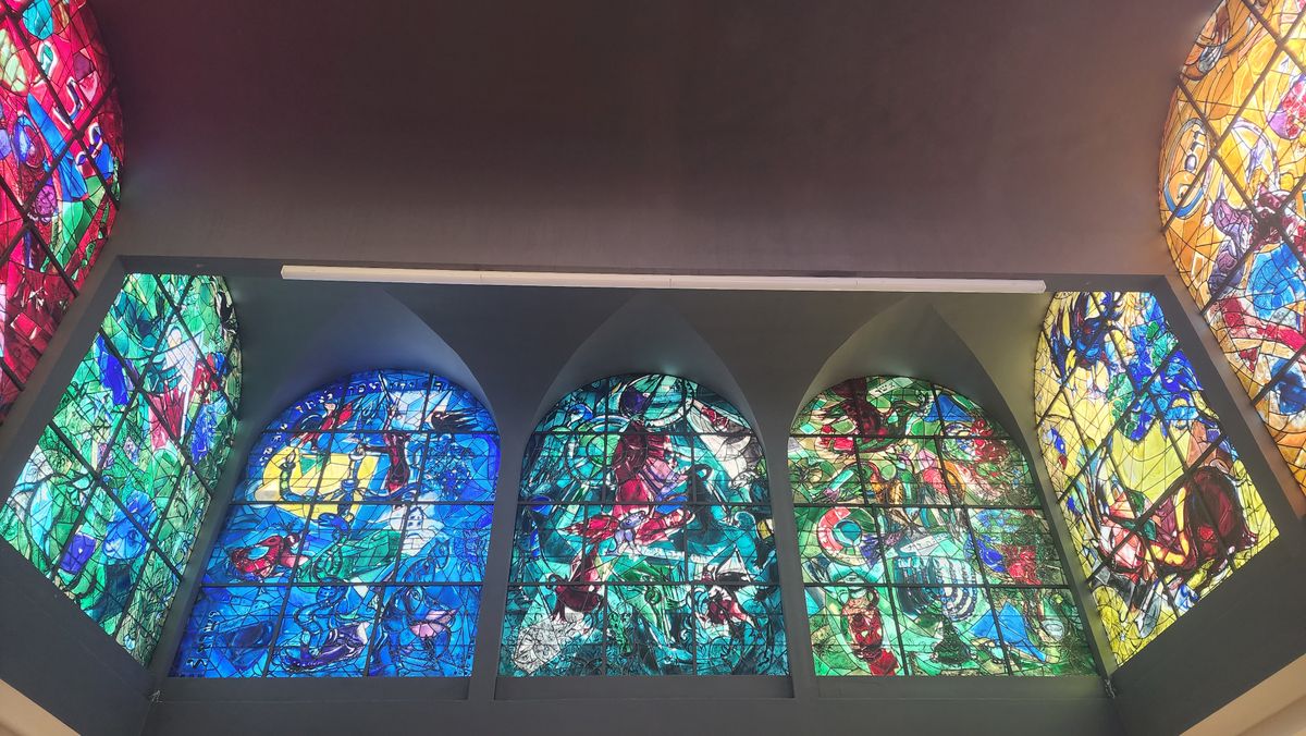 Chagall stained glass windows at Hadassah Medical Center