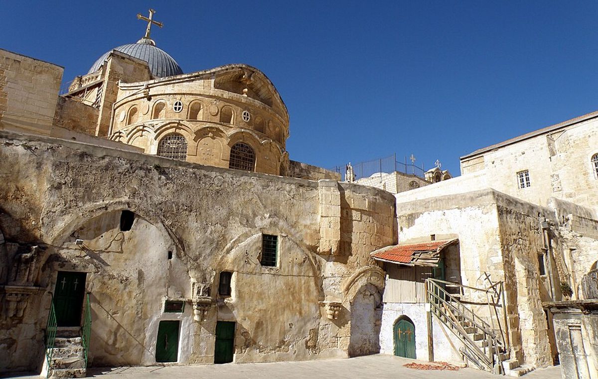 Deir es-Sultan Ethiopian monastery on the roof of the Church of the Holy Sepulchre in Jerusalem
