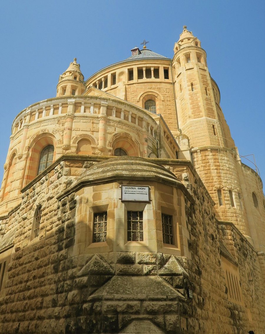 Dormition Abbey facade on Mount Zion