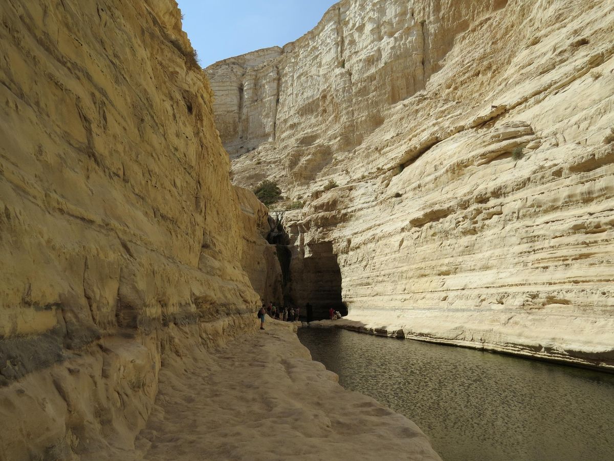 Ein Avdat canyon waterfall, Negev desert, Israel