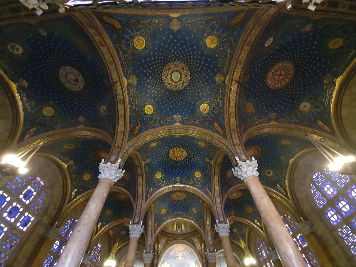 The starry ceiling of the Church of All Nations at Gethsemane