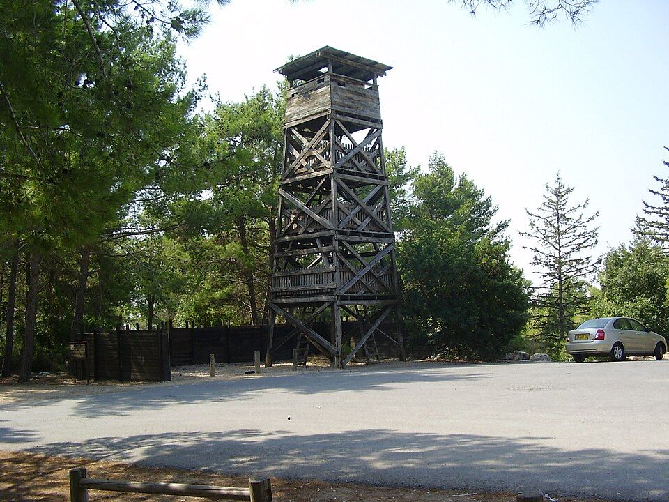 The reconstructed Tower and Stockade watchtower at Kibbutz Hanita