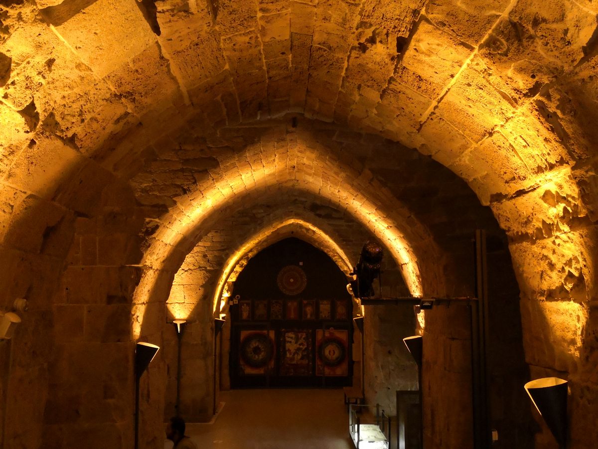 The Gothic vaulted halls of the Knights Hospitaller fortress in Akko