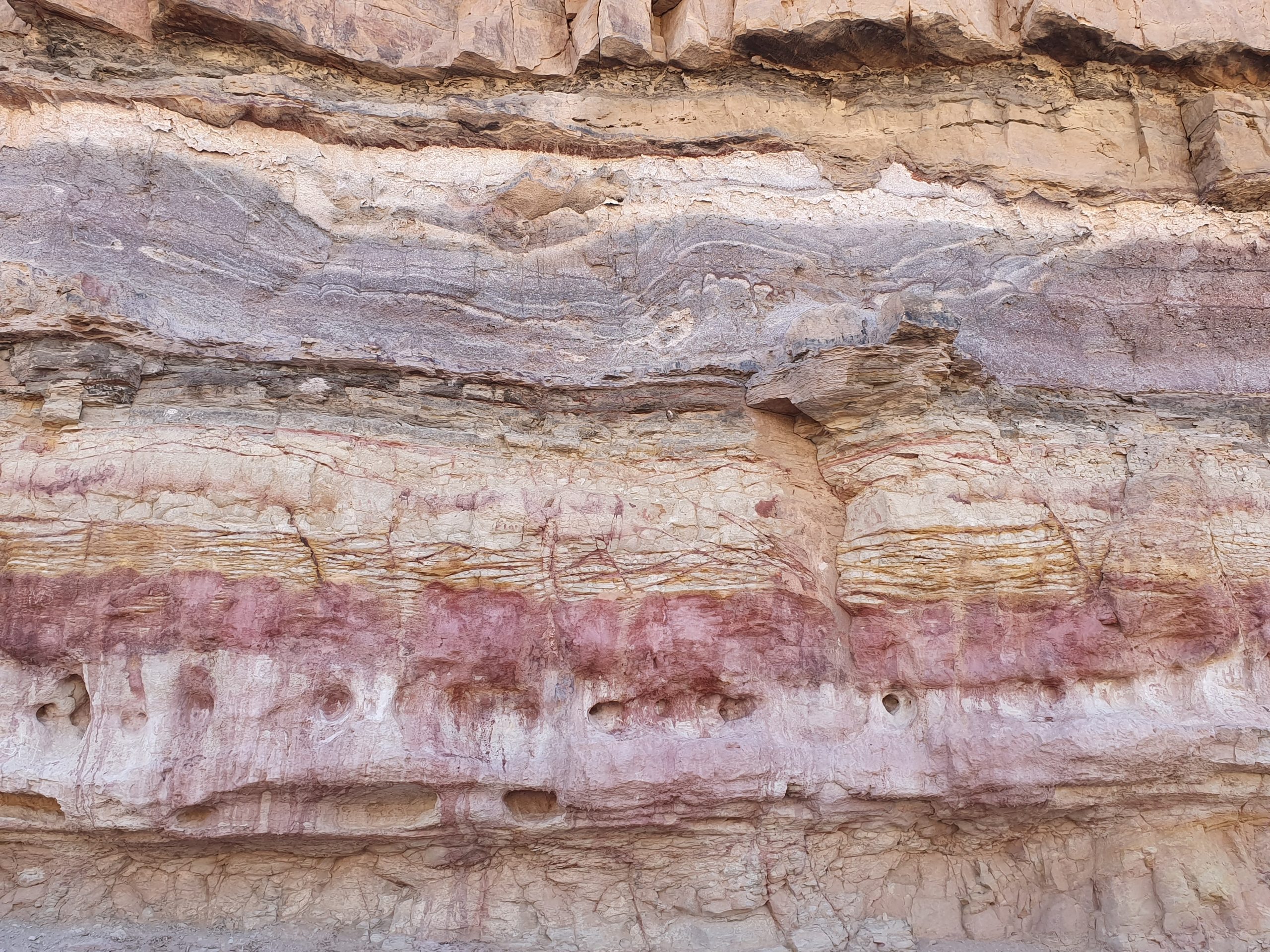 Colorful rock layers inside Makhtesh Ramon