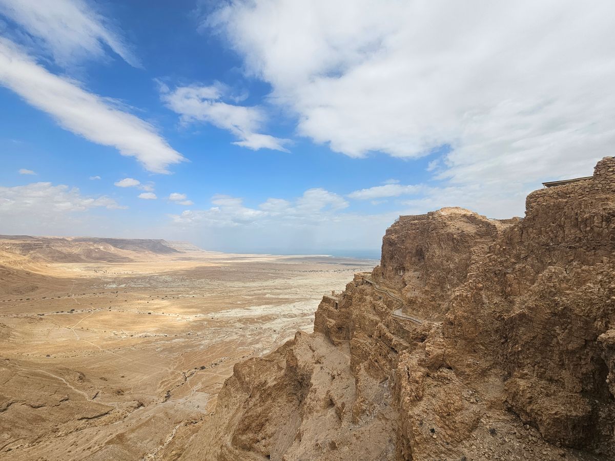 The cliffs of Masada overlooking the Dead Sea