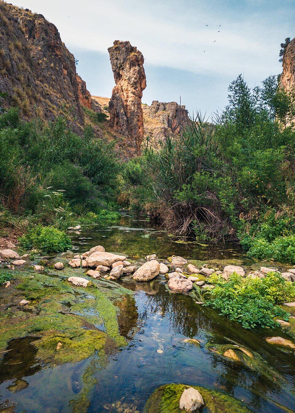 Nahal Amud (Pillar Stream) flowing through the Galilee canyon