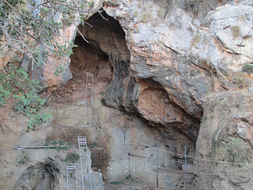 Inside the caves at Nahal Me'arot, Mount Carmel