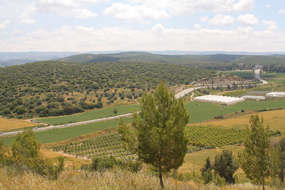 View from Tel Azekah over the Ella Valley
