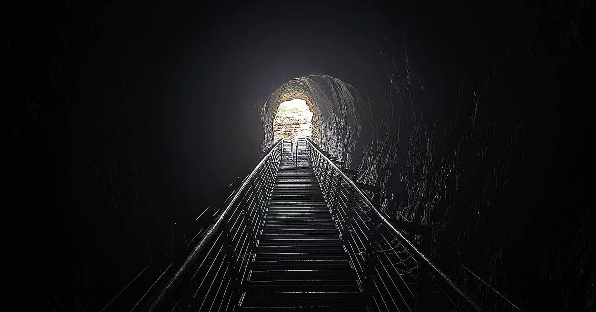 The ancient water system tunnel at Tel Gezer