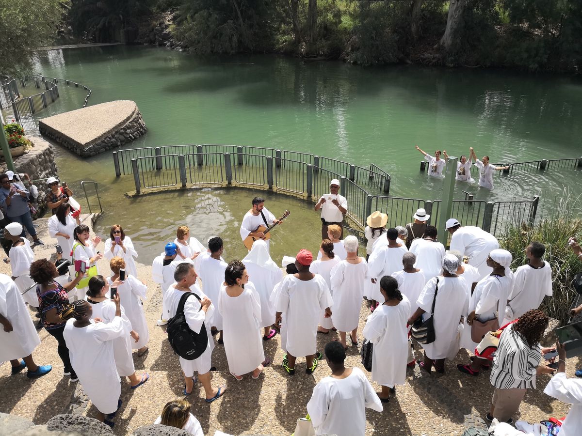 Baptism at Yardenit, Jordan River, Israel